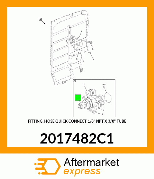 FITTING, HOSE QUICK CONNECT 1/8" NPT X 3/8" TUBE 2017482C1