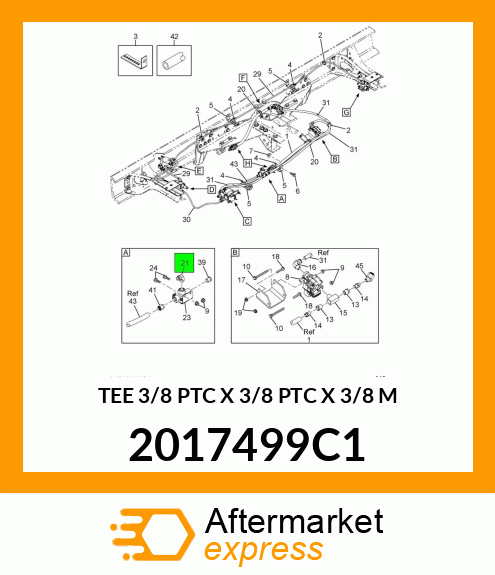 TEE 3/8 PTC X 3/8 PTC X 3/8 M 2017499C1