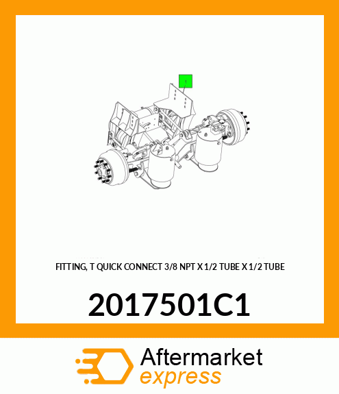 FITTING, "T" QUICK CONNECT 3/8" NPT X 1/2" TUBE X 1/2" TUBE 2017501C1