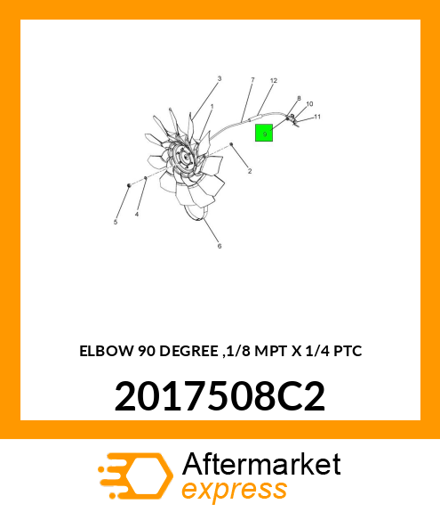 ELBOW 90 DEGREE ,1/8 MPT X 1/4 PTC 2017508C2