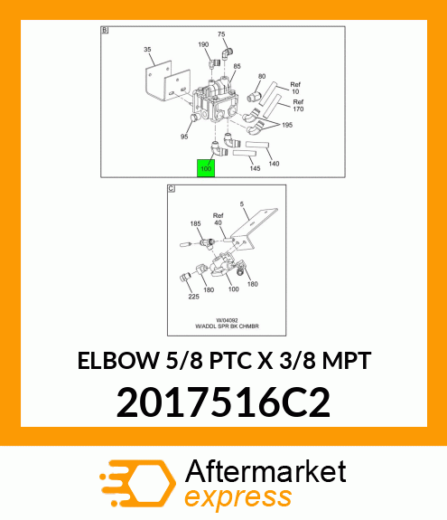 ELBOW 5/8 PTC X 3/8 MPT 2017516C2