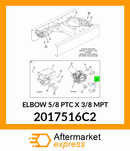 ELBOW 5/8 PTC X 3/8 MPT 2017516C2