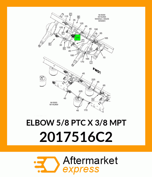 ELBOW 5/8 PTC X 3/8 MPT 2017516C2