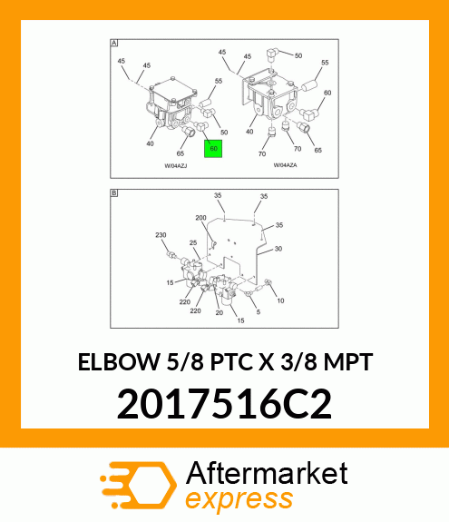 ELBOW 5/8 PTC X 3/8 MPT 2017516C2