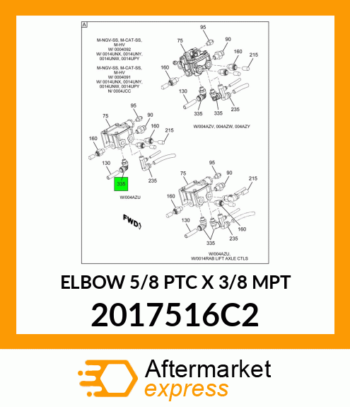 ELBOW 5/8 PTC X 3/8 MPT 2017516C2