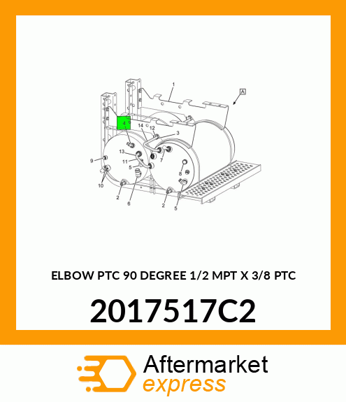 ELBOW PTC 90 DEGREE 1/2" MPT X 3/8" PTC 2017517C2