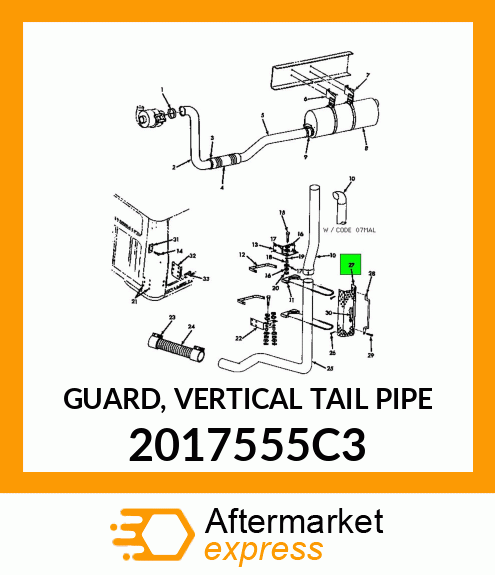 GUARD, VERTICAL TAIL PIPE 2017555C3