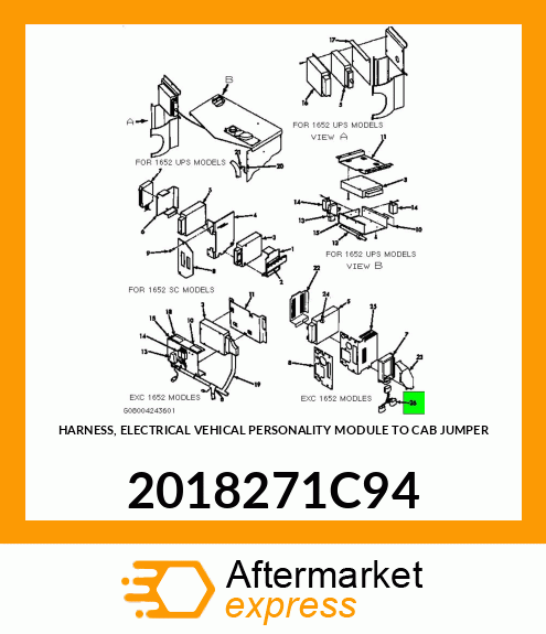 HARNESS, ELECTRICAL VEHICAL PERSONALITY MODULE TO CAB JUMPER 2018271C94