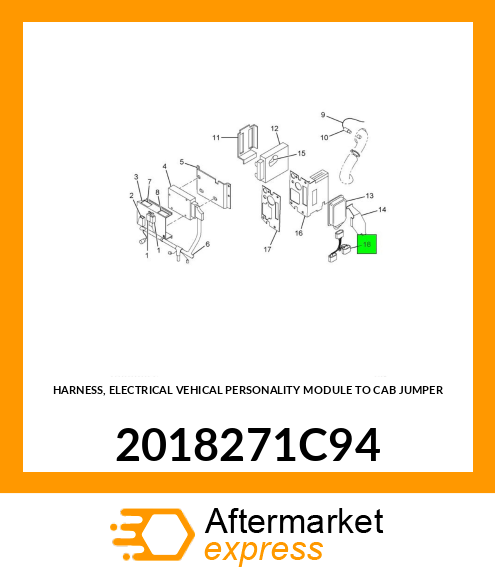 HARNESS, ELECTRICAL VEHICAL PERSONALITY MODULE TO CAB JUMPER 2018271C94