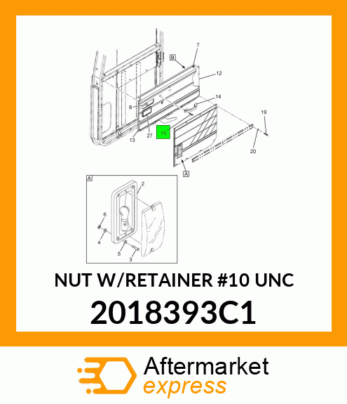 NUT W/RETAINER #10 UNC 2018393C1