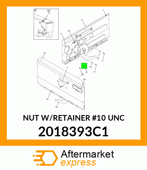 NUT W/RETAINER #10 UNC 2018393C1