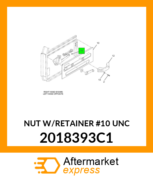 NUT W/RETAINER #10 UNC 2018393C1