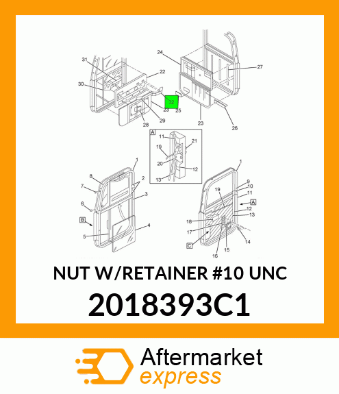 NUT W/RETAINER #10 UNC 2018393C1