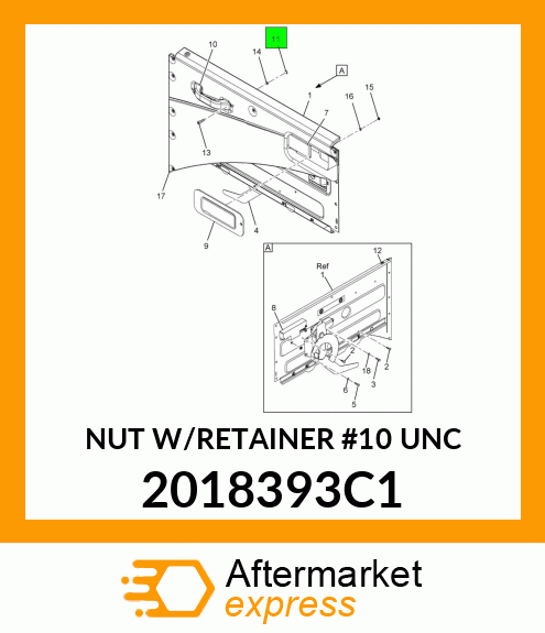 NUT W/RETAINER #10 UNC 2018393C1