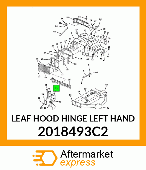 LEAF HOOD HINGE LEFT HAND 2018493C2