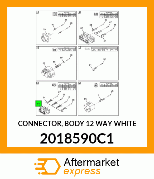 CONNECTOR, BODY 12 WAY WHITE 2018590C1