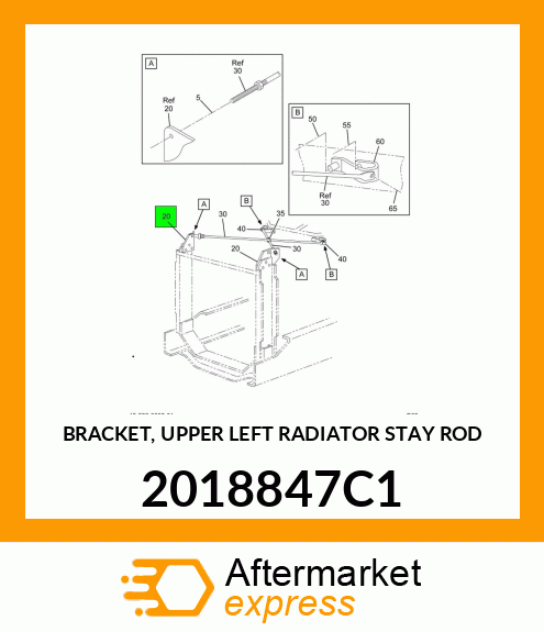 BRACKET, UPPER LEFT RADIATOR STAY ROD 2018847C1