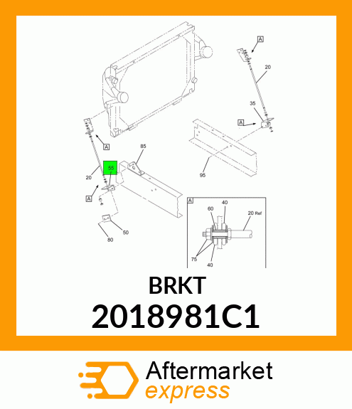 BRACKET, LOWER LEFT RADIATOR STAY ROD 2018981C1