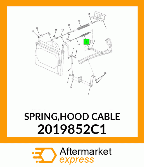 SPRING,HOOD CABLE 2019852C1