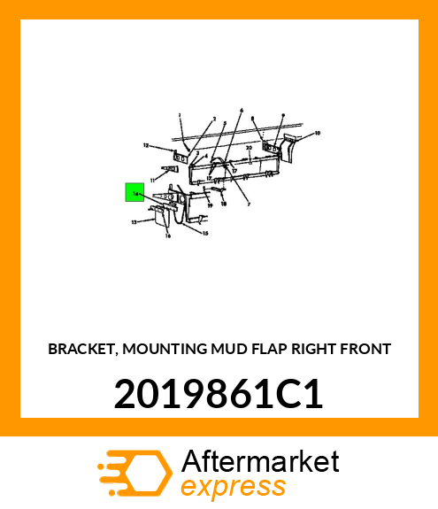 BRACKET, MOUNTING MUD FLAP RIGHT FRONT 2019861C1