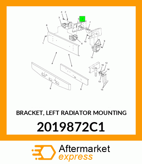 BRACKET, LEFT RADIATOR MOUNTING 2019872C1