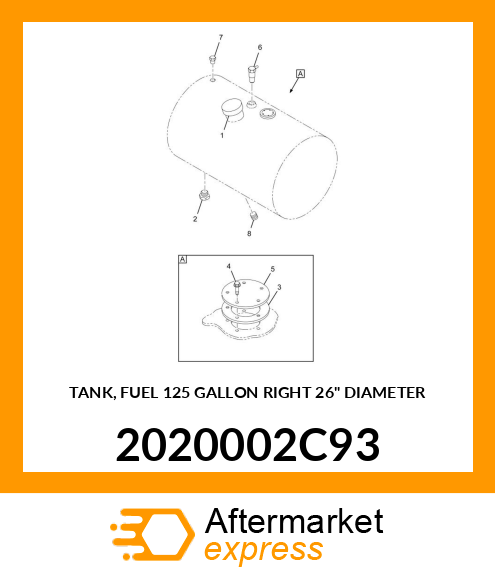 TANK, FUEL 125 GALLON RIGHT 26" DIAMETER 2020002C93