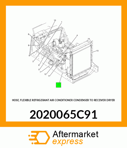 HOSE, FLEXIBLE REFRIGERANT AIR CONDITIONER CONDENSER TO RECEIVER DRYER 2020065C91