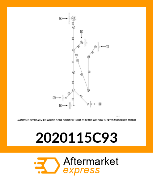 HARNESS, ELECTRICAL MAIN WIRING DOOR COURTESY LIGHT /ELECTRIC WINDOW /HEATED MOTORIZED MIRROR 2020115C93