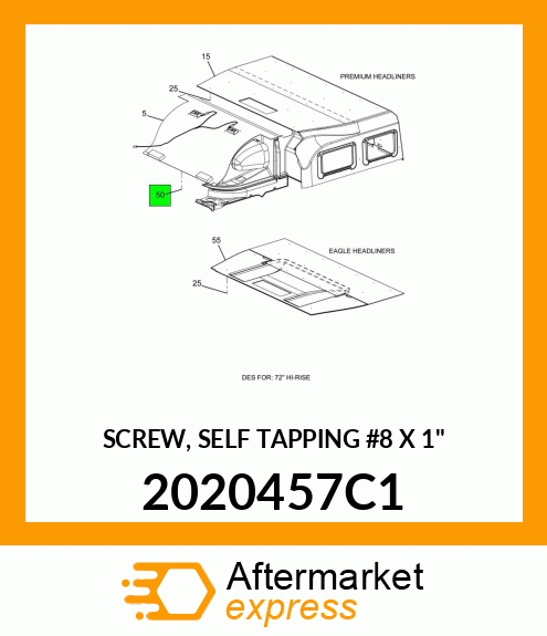 SCREW, SELF TAPPING #8 X 1" 2020457C1