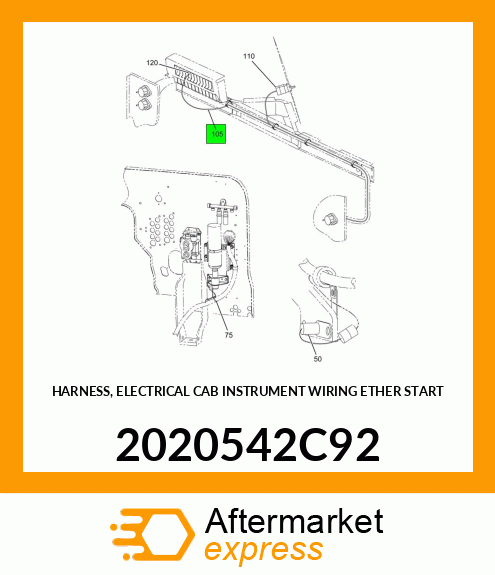 HARNESS, ELECTRICAL CAB INSTRUMENT WIRING ETHER START 2020542C92