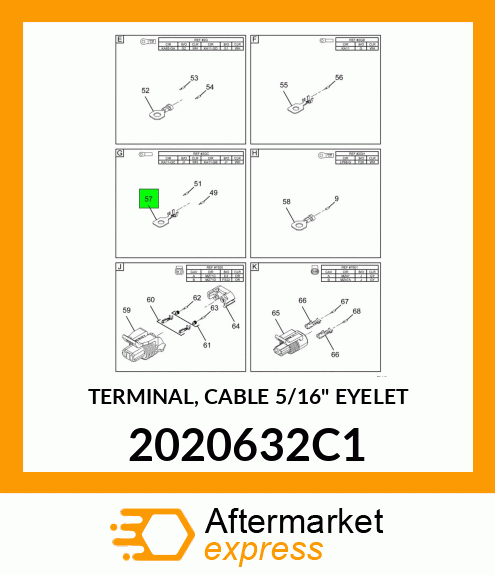 TERMINAL, CABLE 5/16" EYELET 2020632C1