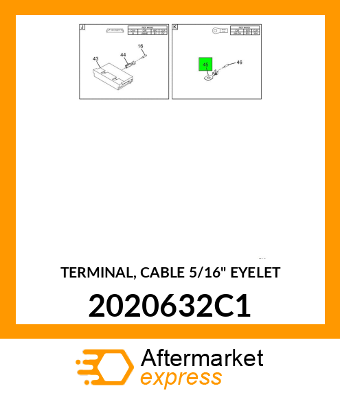 TERMINAL, CABLE 5/16" EYELET 2020632C1