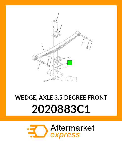 WEDGE, AXLE 3.5 DEGREE FRONT 2020883C1