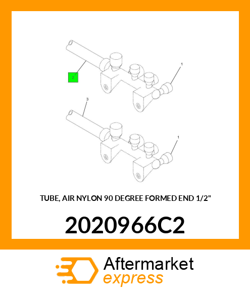 TUBE, AIR NYLON 90 DEGREE FORMED END 1/2" 2020966C2