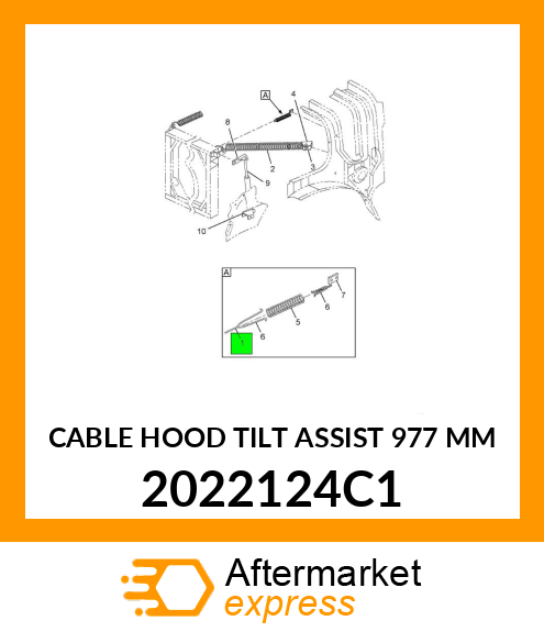 CABLE HOOD TILT ASSIST 977 MM 2022124C1