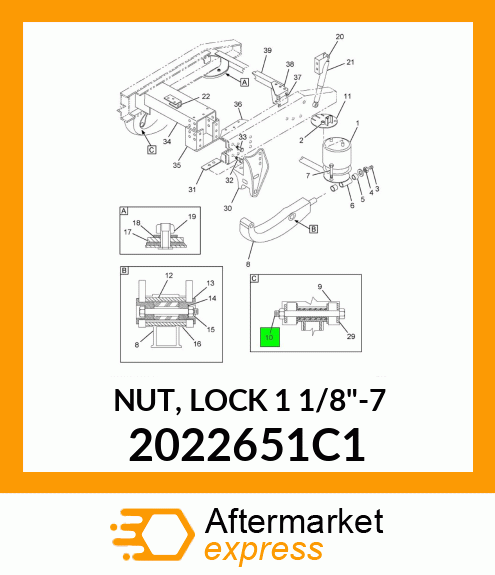 NUT, LOCK 1 1/8"-7 2022651C1