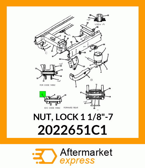 NUT, LOCK 1 1/8"-7 2022651C1