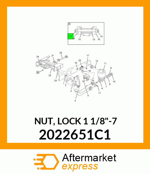 NUT, LOCK 1 1/8"-7 2022651C1