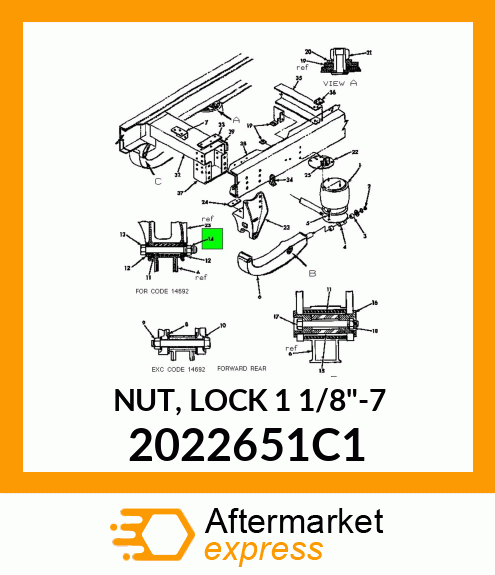 NUT, LOCK 1 1/8"-7 2022651C1