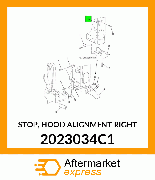 STOP, HOOD ALIGNMENT RIGHT 2023034C1