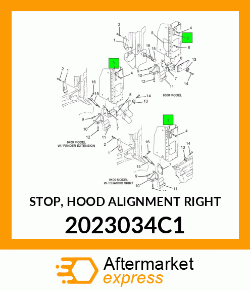 STOP, HOOD ALIGNMENT RIGHT 2023034C1