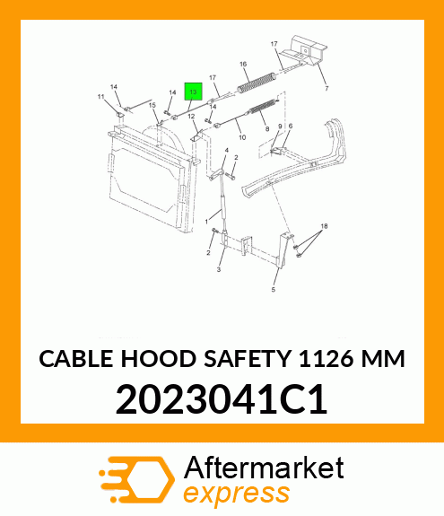 CABLE HOOD SAFETY 1126 MM 2023041C1