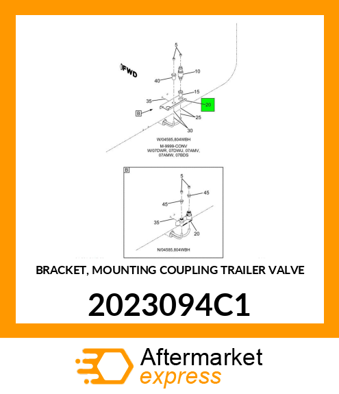 BRACKET, MOUNTING COUPLING TRAILER VALVE 2023094C1