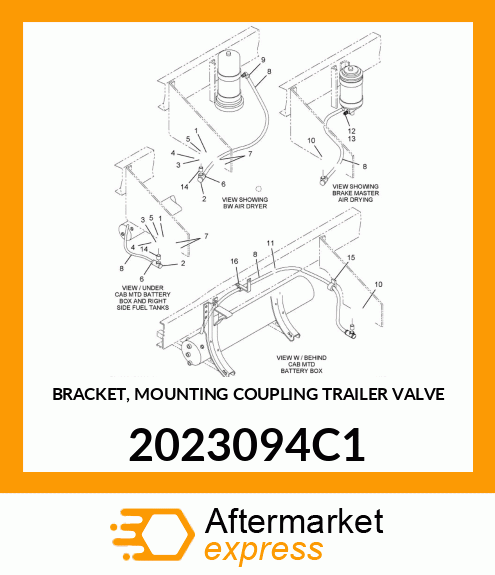 BRACKET, MOUNTING COUPLING TRAILER VALVE 2023094C1