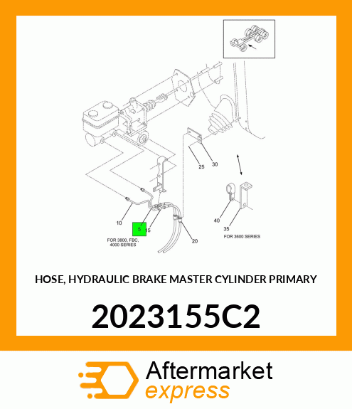 HOSE, HYDRAULIC BRAKE MASTER CYLINDER PRIMARY 2023155C2