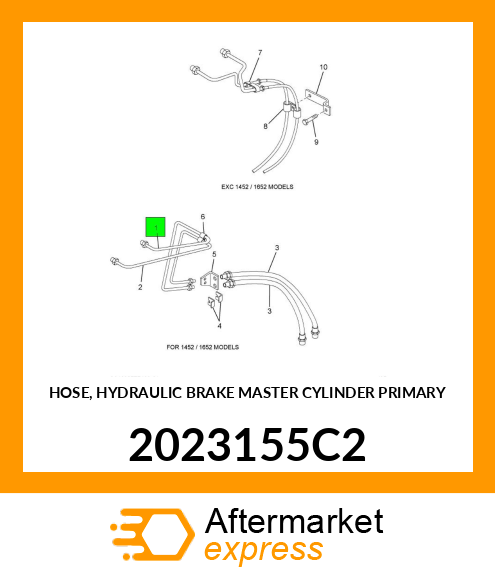 HOSE, HYDRAULIC BRAKE MASTER CYLINDER PRIMARY 2023155C2