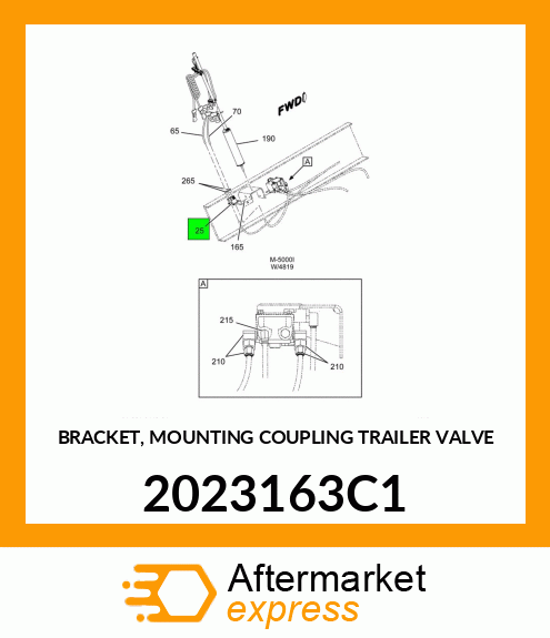 BRACKET, MOUNTING COUPLING TRAILER VALVE 2023163C1