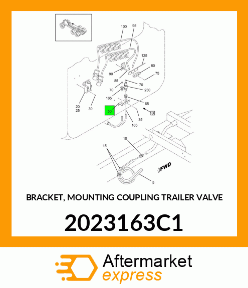 BRACKET, MOUNTING COUPLING TRAILER VALVE 2023163C1