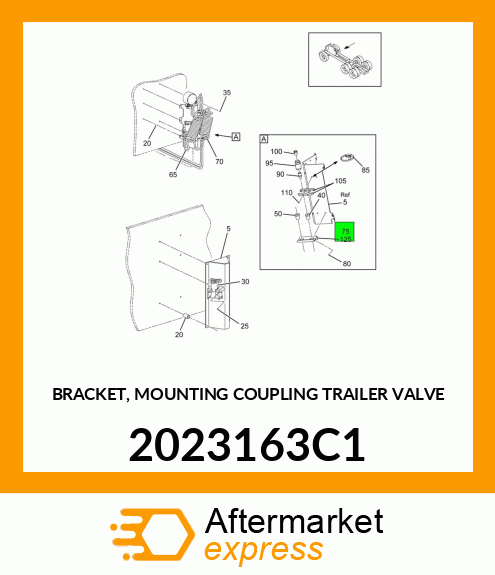 BRACKET, MOUNTING COUPLING TRAILER VALVE 2023163C1