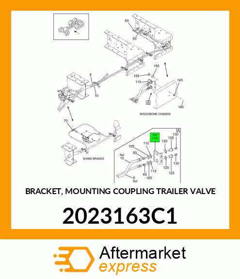 BRACKET, MOUNTING COUPLING TRAILER VALVE 2023163C1